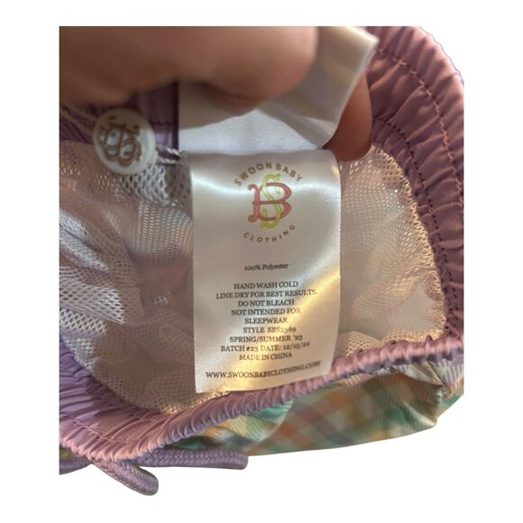 Swoon Baby Boys Plaid Swim Trunks Sz 12M NWT Lined G20 - Picture 7 of 7